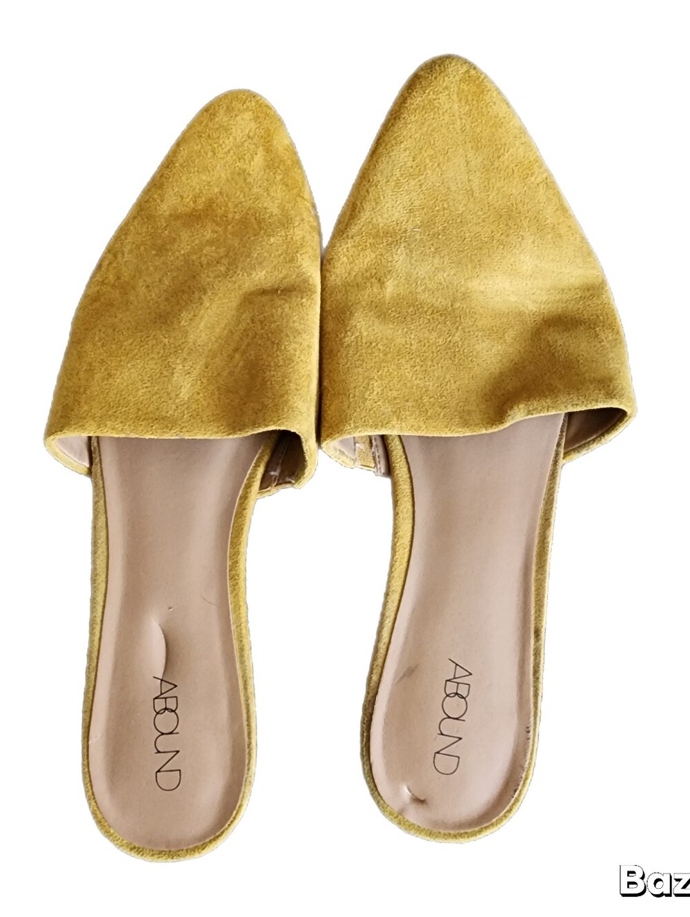 Abound Slide Mule Sandals Womens Size 7.5 Gold Flats Suede